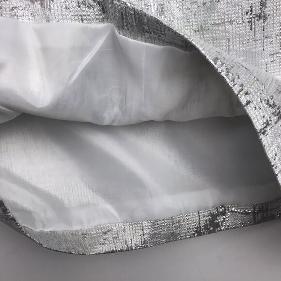 NWT Lulu's Silver Mini Dress Metallic Sleeveless Ruffles Bodycon V-Neck Small - Picture 8 of 11